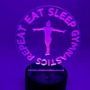 Gymnastics LED night light, color changing base with remote, Kids lights